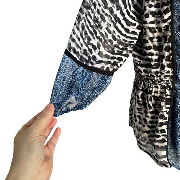 Calvin Klein Color Block Animal Print Blouse Medium - Picture 8 of 13